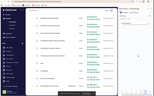 Outranker — CF Blog Manager :: Connect your Outranker account, create AI blog posts, and publish them to ClickFunnels without leaving your dashboard.