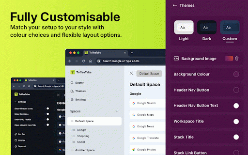 ToffeeTabs :: Create spaces, build stacks, store your essential links all beautifully organised, searchable, and customisable.