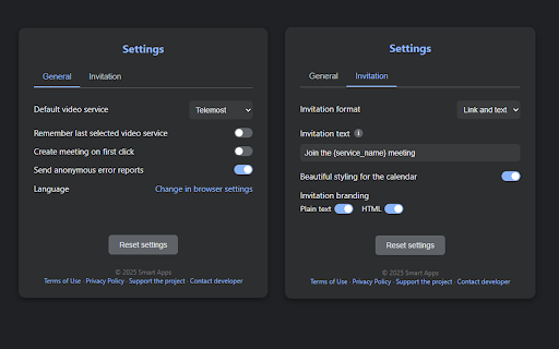 Telemost Plus | Quick Links :: Quickly create links for video meetings. One extension for all services!
