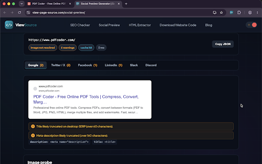 View Page Source :: View the HTML source of any web page, detect over 100 web technologies, and check SEO meta tags and structured data.