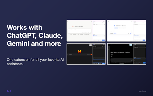 Quieta — Local anonymization for chatbots :: Anonymize your personal data before sending it to a chatbot. 100% local, via Quieta Desktop. No data ever leaves your machine.