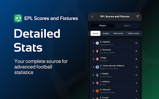 EPL Scores and Fixtures :: Follow live Premier League fixtures, results, standings & stats. Get real-time updates on matches, clubs, and players in Chrome.