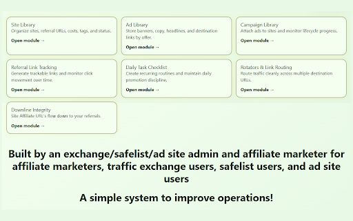 PromoTrackerPro Quick Add :: Quickly add the current page to PromoTrackerPro.com as a site, ad landing page, referral link, or daily task.