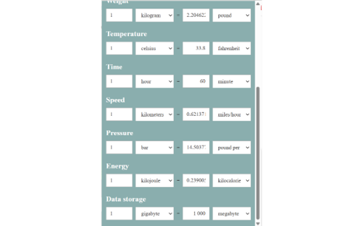 Units Conversion :: Minimal offline unit converter for daily life dimensions.