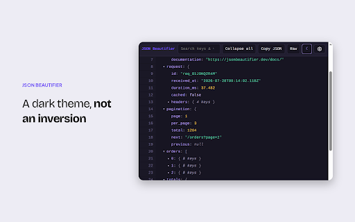JSON Beautifier :: Instantly beautify JSON in your browser — fast json beautifier, formatter and viewer. Collapse, search and copy any value.