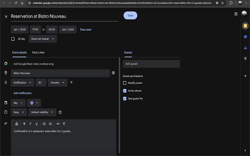 Calendar Event Creator :: Create Google Calendar events from selected text using OpenAI API