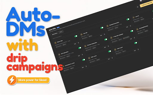 SkoolKit :: A toolkit for Skool community owners: schedule posts, recover failed payments, and auto-DM members on triggers — right inside Skool.