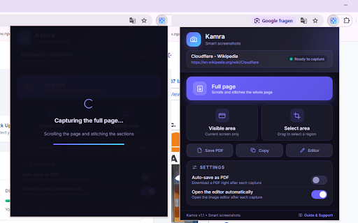 Kamra - Smart Screenshot :: Capture full-page screenshots, annotate them, and save as PDF.