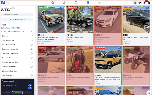 DealerScout.ai :: DealerScout.ai uses advanced AI to help dealership buyers identify private seller listings on Facebook Marketplace.