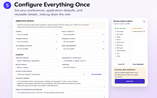 JobLog — Application Tracker & Autofill :: Autofill job applications, track follow-ups, save job descriptions, and organize your job search locally.