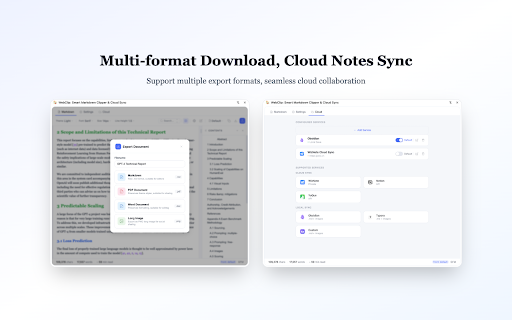 WebClip: Pages & AI chats to your notes :: Clip any web page or AI chat to clean Markdown. Edit it, then sync to Notion, Obsidian, Typora or local files. 100% local.