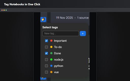 NotebookLM Organizer :: Add note management and tagging to NotebookLM
