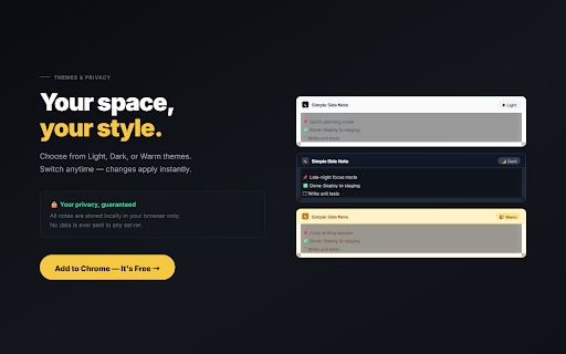 Simple Side Note :: Chrome extension sidebar notepad