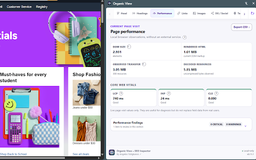 Organic View – SEO Inspector :: Organic View SEO Inspector is an SEO Chrome extension for fast, comprehensive on-page audits of metadata, links, images and more.