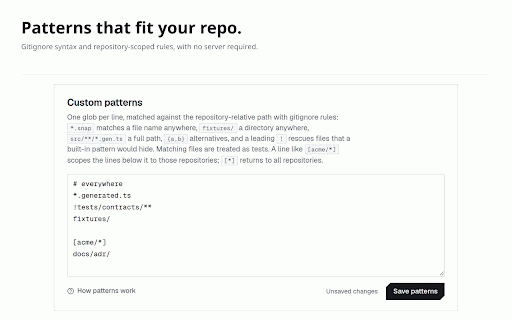 Geld :: Hide test files from GitHub diffs. Review what matters; the tests wait in a tidy section at the bottom.