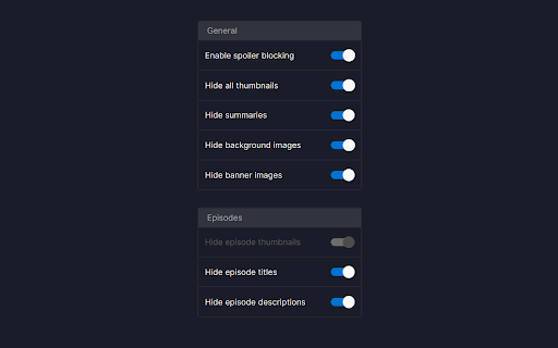 Disney+ Spoiler Duster :: Hides spoilers in Disney+ including titles, descriptions, cover art and thumbnails.