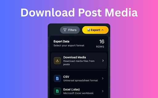 Twitter Bookmarks Downloader - Export X Bookmarks :: Twitter Bookmarks Downloader - Export X bookmarks to CSV, JSON, or XLSX with one click. Backup, save offline, or share easily.