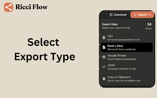 Ricci Flow – AI Web Scraper :: Ricci Flow – AI Web Scraper for Chrome: AI Data Extraction Tool for Web Scraping to CSV, Excel, JSON