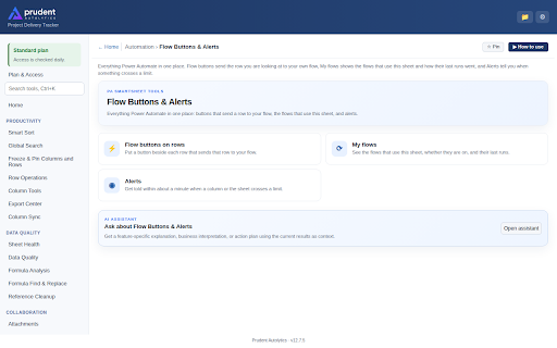 PA Smartsheet Tools :: AI-Powered Workspace for Smartsheet. Find broken formulas, fix data quality, and send any row to Power Automate.