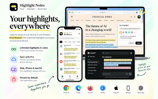 Highlight Notes :: Highlight webpages, add notes, export PDFs, and sync your library across devices with Highlight Notes.