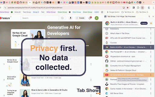 Tab.Show | Full-Page Tab Previews :: Full-page tab previews on hover, right from a side panel - so you can manage dozens of tabs without losing focus.