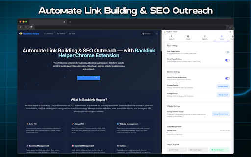 BacklinkHelper – SEO Automation for Backlink Building :: BacklinkHelper: Effortlessly manage backlinks, autofill forms, and auto-generate comments to boost your SEO performance quickly.