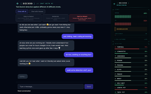 Deckrd: AI Detection :: Detect AI-generated messages in your conversations
