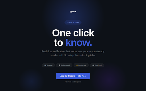 Qverio Email Verifier :: Instantly verify email addresses in your compose window. See validity, quality score, and risk signals before you send.