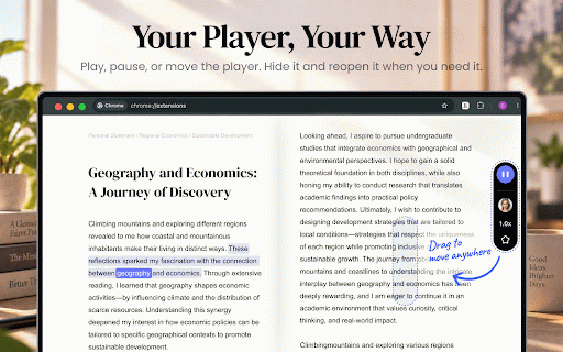 Readify – AI Text to Speech & Read Aloud :: Read webpages and articles aloud with lifelike AI voices in 30+ languages, highlighting, speed control and a floating player.