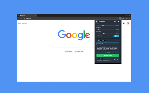 ForcePaste - Smart Clipboard Typer :: Smart clipboard tool: simulates typing, manages snippets, works offline, reliable on all websites.