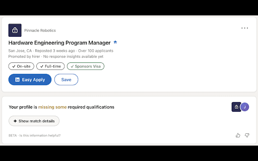 VisaCheck for Linkedin :: Injects H-1B sponsorship history pills into LinkedIn job postings.