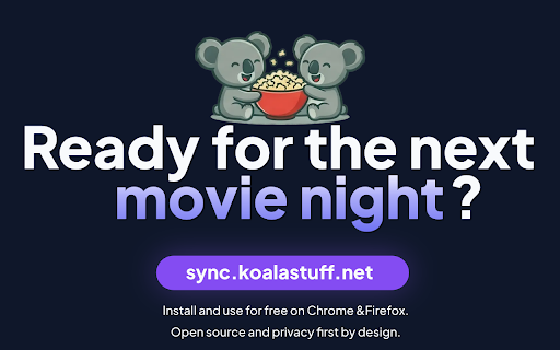 KoalaSync :: Synchronize video playback on YouTube, Netflix, Emby, Jellyfin, and any HTML5 site in real-time with friends.