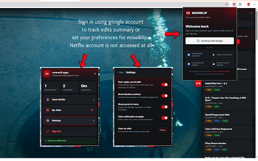MowiKlip – Custom Scene Controls for Netflix :: Personalize Netflix with custom skip, mute, and loop controls. Explore community edits or create and share your own.