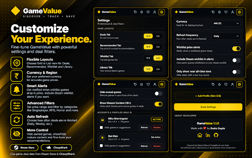 GameValue — Steam Deal & Price Tracker :: Find deals on Steam with a buy-vs-wait score from real price history, plus your library and wishlist. Not affiliated with Valve.