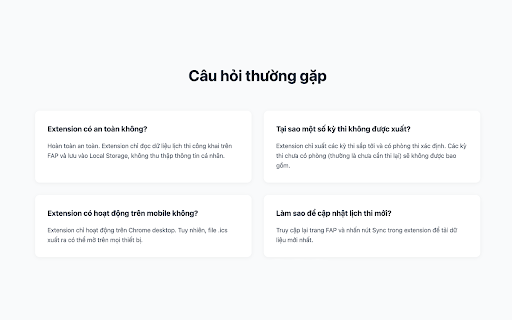 FPTU Schedule :: Modern Chrome extension for FPT University students to view and export schedules from FAP system to .ics calendar files.