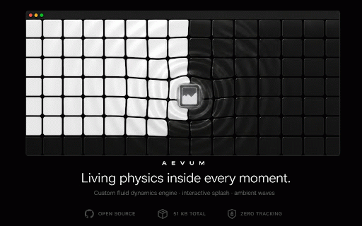 Aevum - Confront time. Live fully. :: Transform every new tab into a contemplative visualization of time. A living grid and precision chronometer reflecting your life.