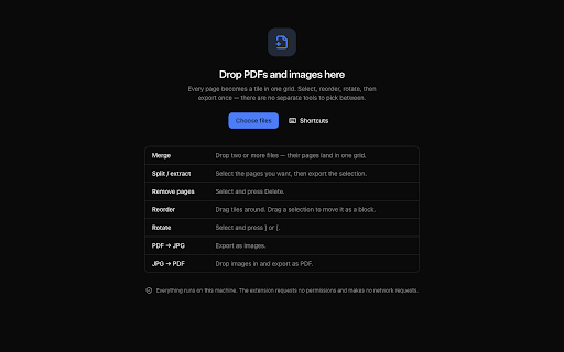 Sheaf — Local PDF Workbench :: Merge, split, reorder, rotate and convert PDFs entirely on your machine. Nothing is ever uploaded.
