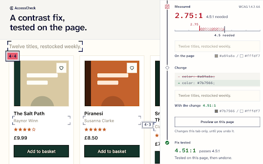 AccessCheck :: Inspect accessibility problems in the current tab: what failed, where it is, and the real keyboard focus path.