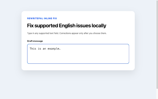 RewritePal: AI Rewriter & Grammar Checker :: Rewrite text with AI and fix supported English issues locally with Harper-powered Inline Fix.