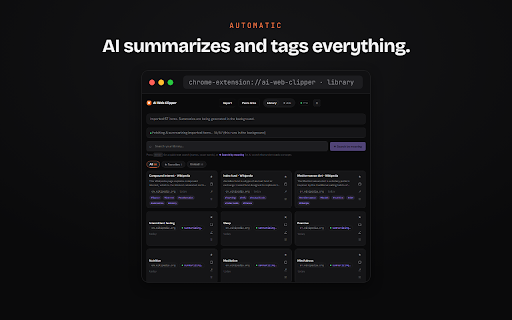 AI Web Clipper - Pocket Alternative, Save & Read Later :: Save articles, highlights and pages, then find them instantly with AI search and chat. The smart Pocket alternative.