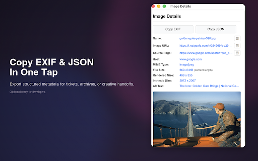 Image Info Viewer for Chrome :: View detailed information about images on the web.