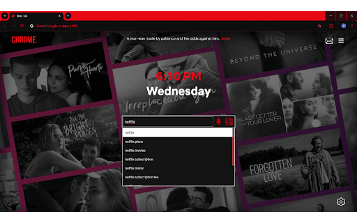 Netflix Theme Extension - Cinematic Scarlet :: A sleek browser theme inspired by Netflix's iconic style, featuring bold red accents and a cinematic design.