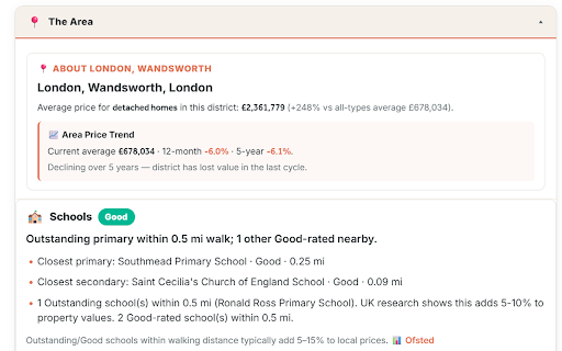 OfferHound — Rightmove Property Insights :: Instant intelligence on every Rightmove listing — comps, EPC, schools, crime, flood, planning, negotiation leverage.