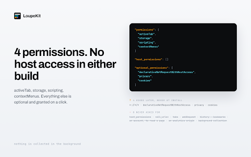 LoupeKit — Web Tech & AI Vibe-Code Inspector :: Inspect web tech stacks, extract design tokens, and audit AI vibe-coded sites with actionable refactoring guides.