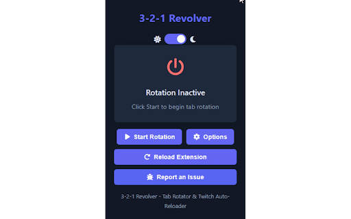 3-2-1 Revolver - Tab Rotator & Twitch Auto-Reloader :: Automatically rotate through open tabs and auto-refresh Twitch player on errors. (Right Click To Open Options & To Start Extension.)