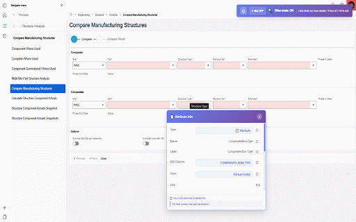 IFS Cloud Wise Panel :: Inspect IFS Cloud pages, view metadata and SQL, analyze list data, and export grouped results to Excel.