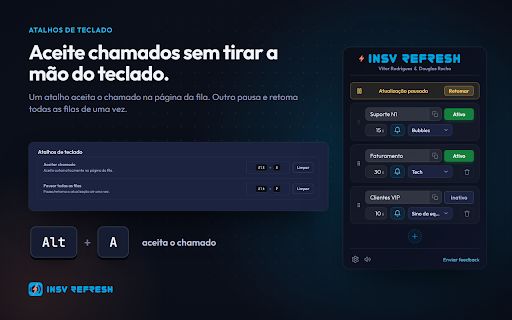 INSV Refresh :: Fique por dentro dos novos casos no Salesforce com atualizações automáticas e alertas sonoros configuráveis.