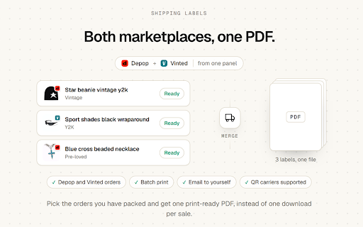 SaleLinx - Depop & Vinted Crosslister :: Crosslist Depop to Vinted in seconds. Bulk relist, refresh, price drops, offers and shipping labels in one panel.