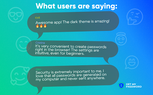 GetMyPassword - Create Strong, Random Passwords Instantly :: Fast and simple Chrome extension with an on-page widget for generating strong, random passwords directly in website forms