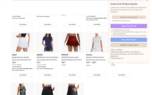 Create Cache Product Importer :: Import product details from Amazon.com Idea Lists into your Create Cache workspace.